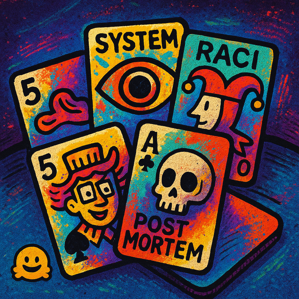 Project management cards illustration