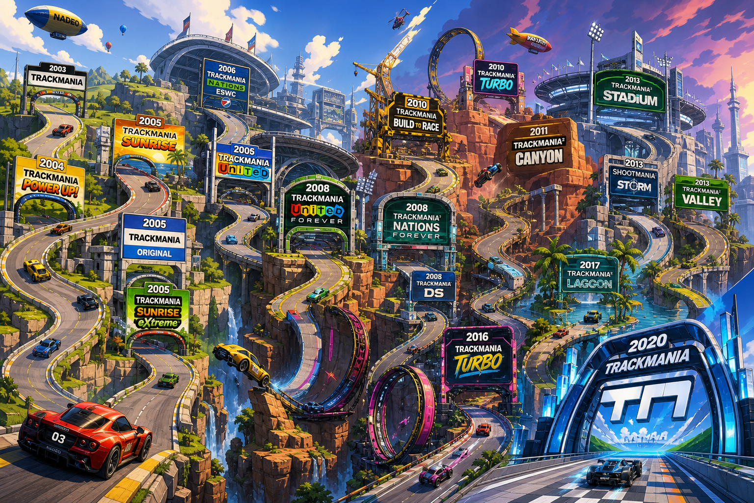 Trackmania Timeline from Wikipedia (AI generated)