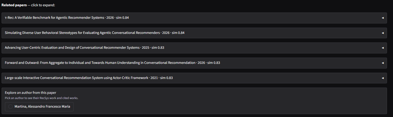 RecSys Explorer: related articles